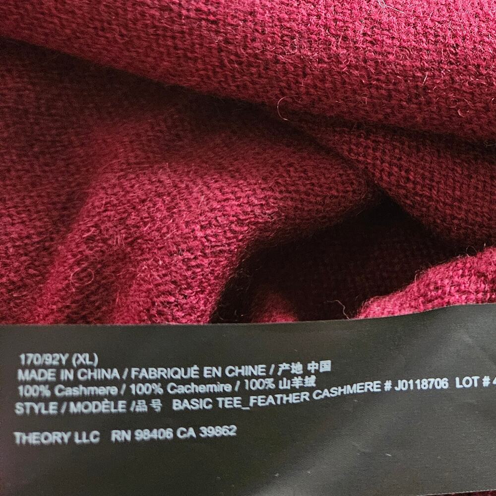 NWT Women's Theory Basic Tee Deep Cherry Feather … - image 10